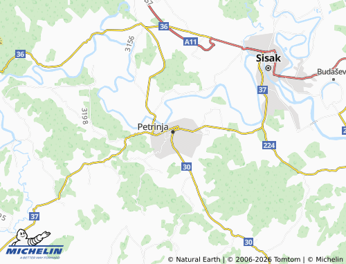 Mapa MICHELIN Petrinja - ViaMichelin