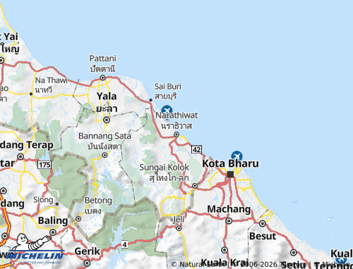MICHELIN-Landkarte Provinz Narathiwat - ViaMichelin
