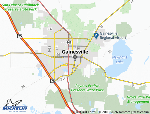 Carte MICHELIN Gainesville - ViaMichelin