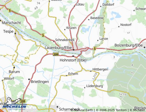 MICHELIN Hohnstorf (Elbe) map - ViaMichelin