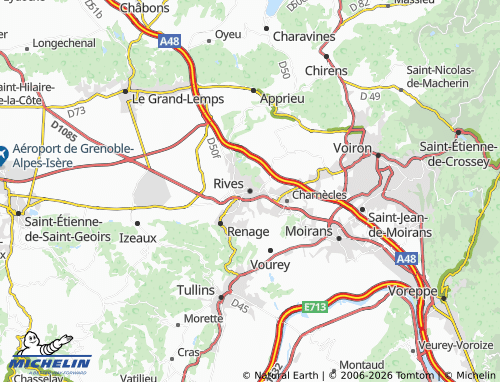 MICHELIN Rives map - ViaMichelin