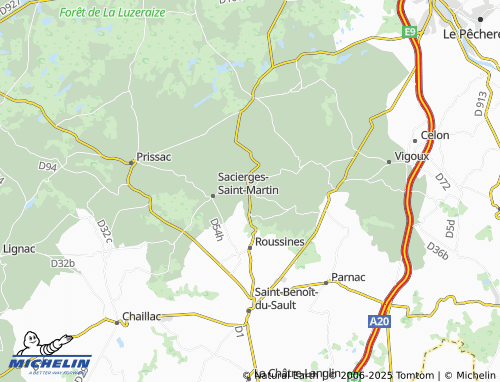 MICHELIN Saint-Civran map - ViaMichelin