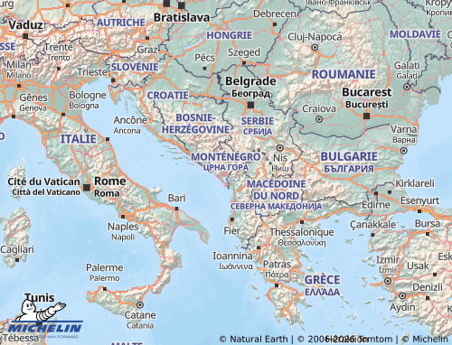 Carte MICHELIN Monténégro - ViaMichelin