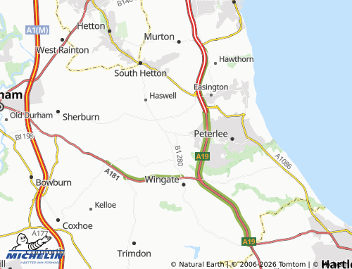 Carte MICHELIN Shotton Colliery - ViaMichelin