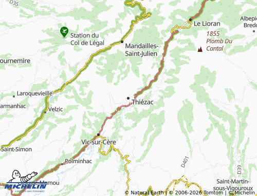 Carte MICHELIN Thiézac - ViaMichelin