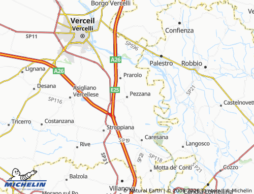 Mapa MICHELIN Pezzana - ViaMichelin