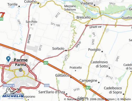 MICHELIN Sorbolo Mezzani map - ViaMichelin