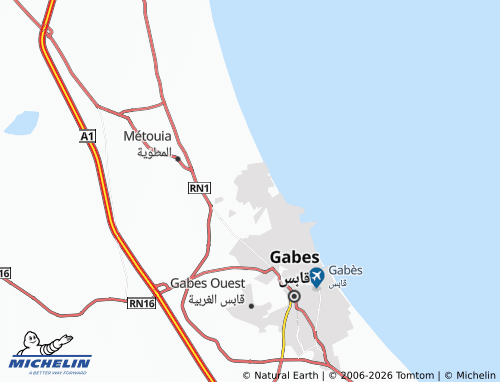MICHELIN Ghannoush map - ViaMichelin