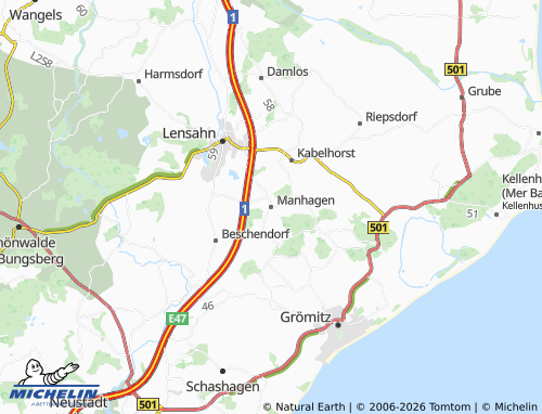 MICHELIN Manhagen map - ViaMichelin