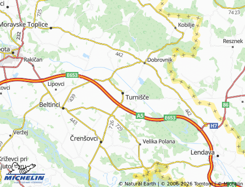Mapa MICHELIN Turnišče - ViaMichelin