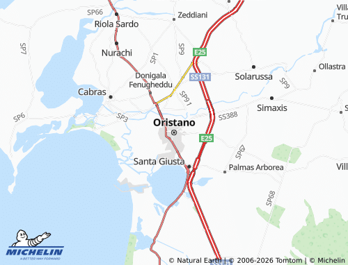 Carte MICHELIN Oristano - ViaMichelin