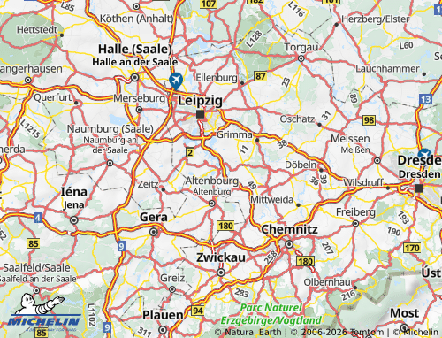 MICHELIN-Landkarte Leipzig LK - ViaMichelin