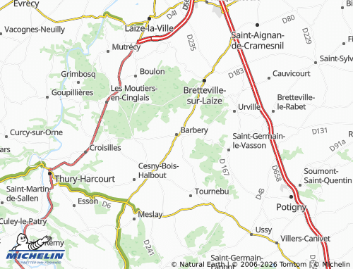 MICHELIN Barbery map - ViaMichelin