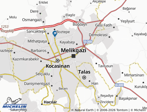 Mapa MICHELIN Melikgazi - ViaMichelin
