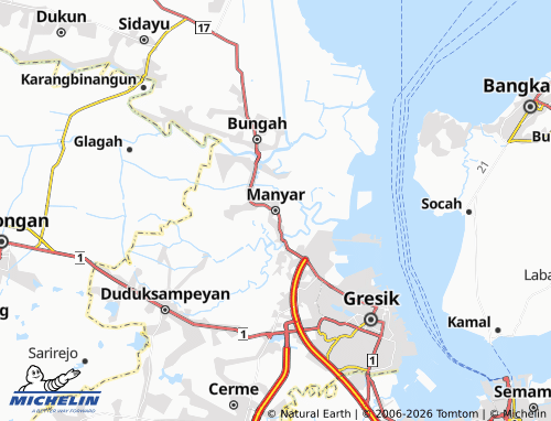 MICHELIN Manyar map - ViaMichelin