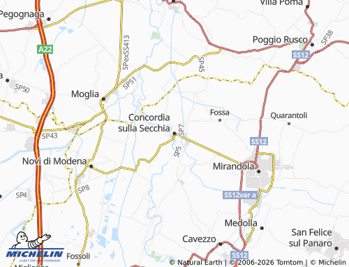 MICHELIN Concordia sulla Secchia map - ViaMichelin