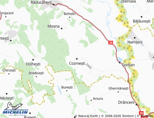 Mappa MICHELIN Cozmești - ViaMichelin