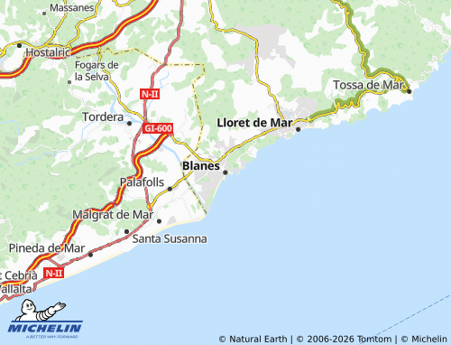 MICHELIN-Landkarte Blanes - ViaMichelin