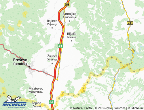 Kaart MICHELIN Buštranje - ViaMichelin