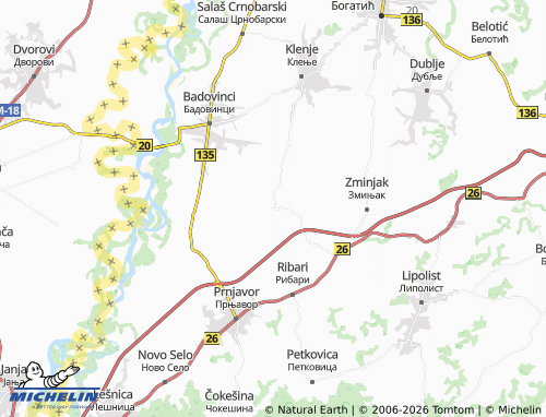Carte MICHELIN Očage - ViaMichelin