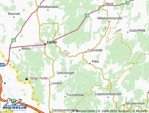MICHELIN Iklódbördőce map - ViaMichelin