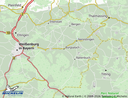 Carte MICHELIN Burgsalach - ViaMichelin