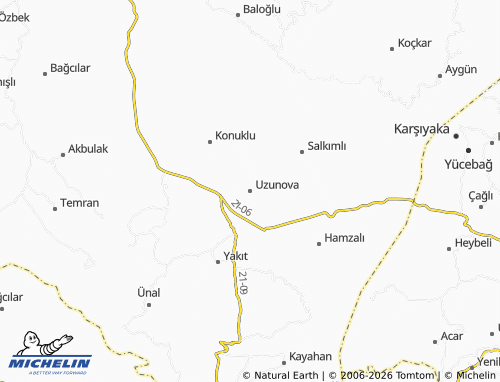 MICHELIN Uzunova map - ViaMichelin