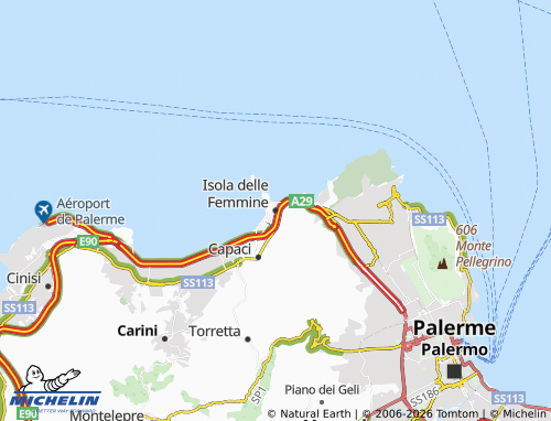 Mappa MICHELIN Isola delle Femmine - ViaMichelin