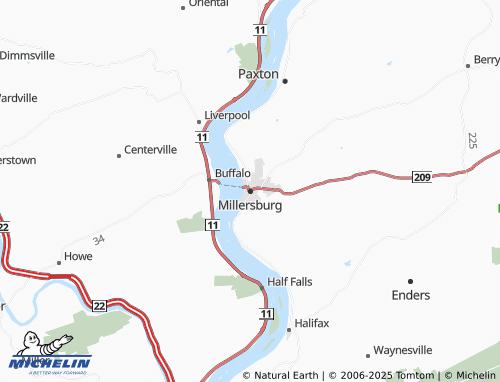 MICHELIN Millersburg map - ViaMichelin
