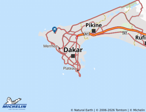 Kaart MICHELIN Dakar - ViaMichelin