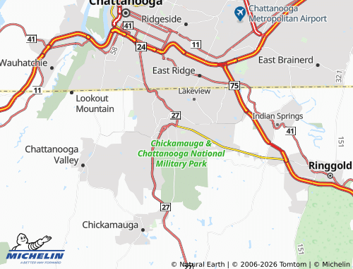 Kaart MICHELIN Fort Oglethorpe - ViaMichelin