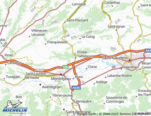MICHELIN Ponlat-Taillebourg map - ViaMichelin