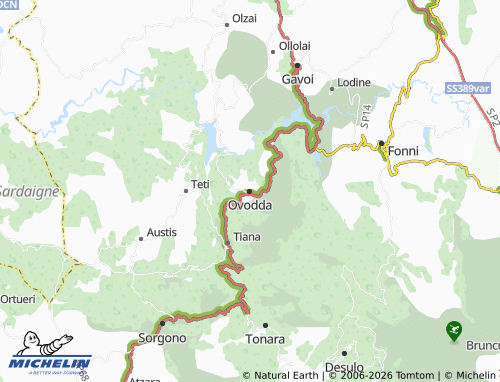 MICHELIN Ovodda map - ViaMichelin