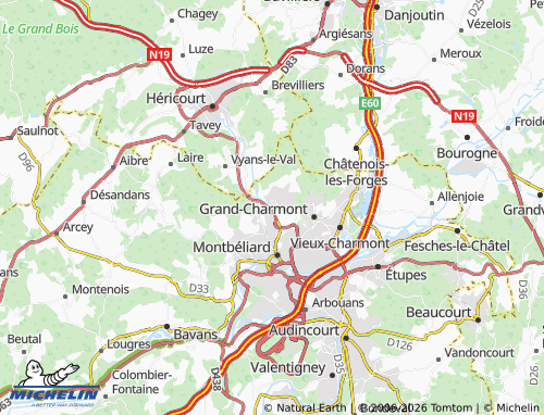 MICHELIN-Landkarte Bethoncourt - ViaMichelin