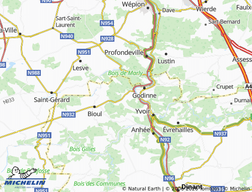Carte MICHELIN Annevoie-Rouillon - ViaMichelin