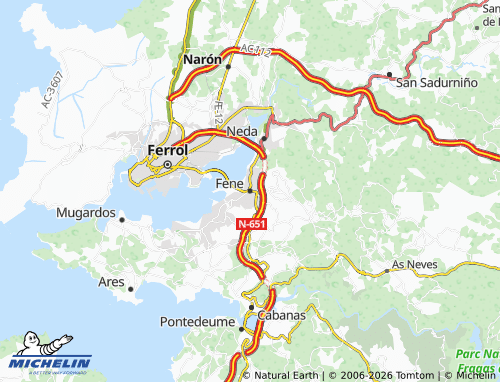 Mapa MICHELIN Fene (San Salvador) - ViaMichelin