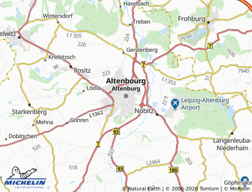 MICHELIN Altenburg map - ViaMichelin