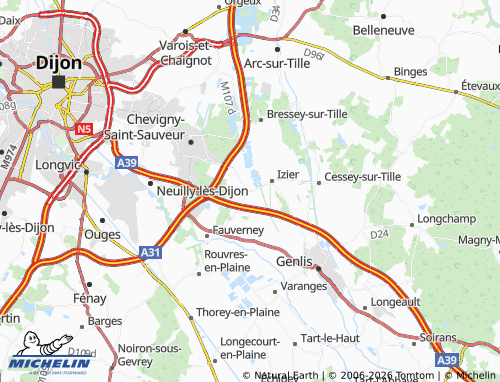 MICHELIN Magny-sur-Tille map - ViaMichelin
