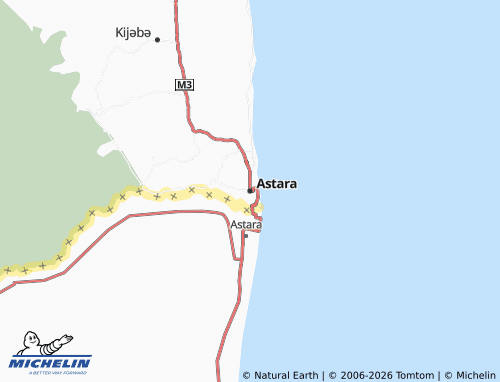 MICHELIN Astara map - ViaMichelin