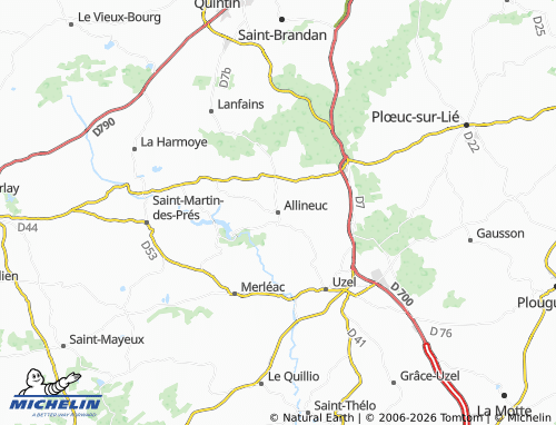 MICHELIN Allineuc map - ViaMichelin