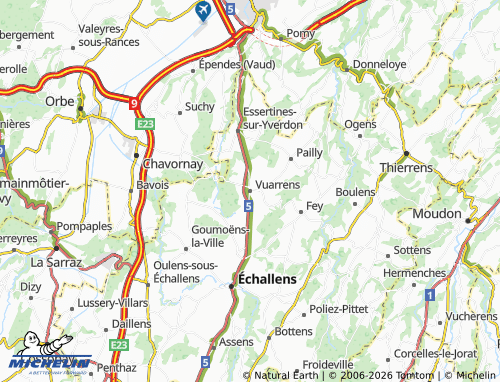 Mappa MICHELIN Vuarrens - ViaMichelin