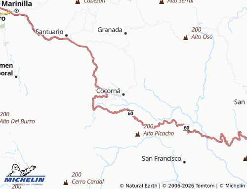 Mappa MICHELIN Cocorná - ViaMichelin