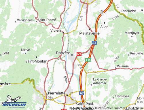 MICHELIN-Landkarte Donzère - ViaMichelin