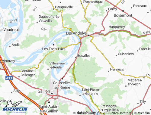 MICHELIN Bouafles map - ViaMichelin