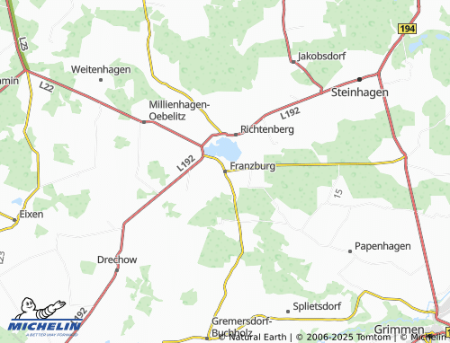 MICHELIN Franzburg map - ViaMichelin