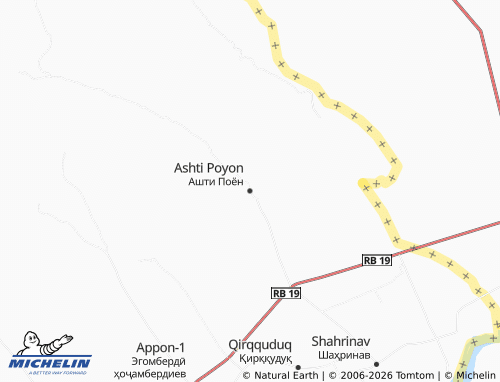 Mappa MICHELIN Ashti Poyon - ViaMichelin