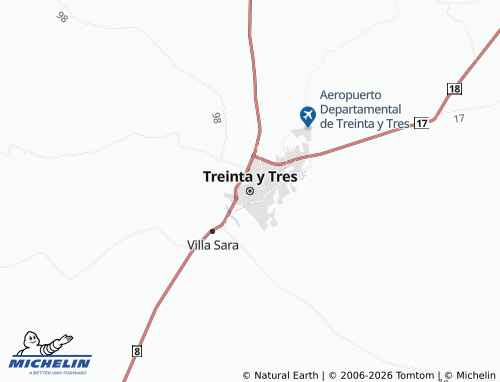 Mapa MICHELIN Treinta y Tres - ViaMichelin
