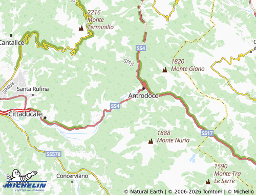 MICHELIN Borgo Velino map - ViaMichelin