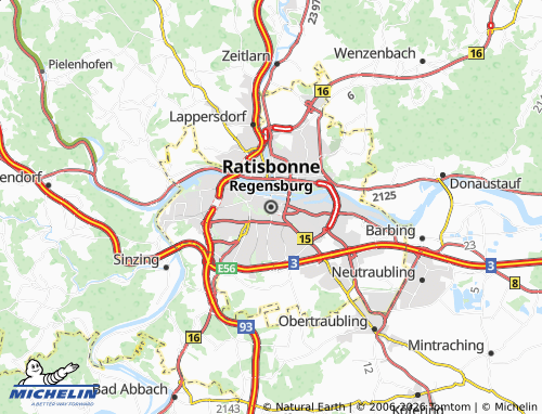 Mapa MICHELIN Ratisbona - ViaMichelin