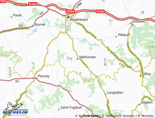 MICHELIN Mellionnec map - ViaMichelin